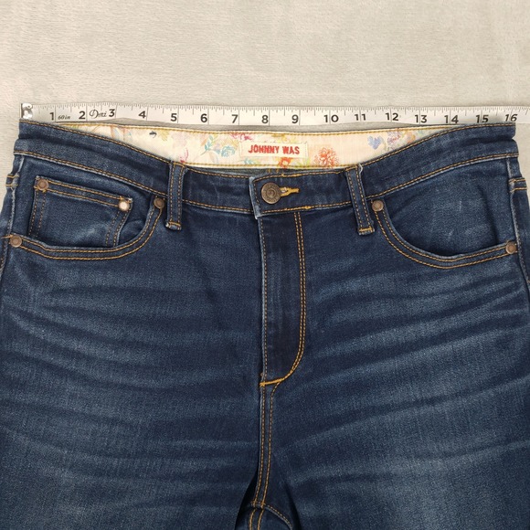 Johnny Was The Skinny Jeans‎ Mid Rise Stretch Dark Denim Women's 29 (32) Stretch - Picture 10 of 14